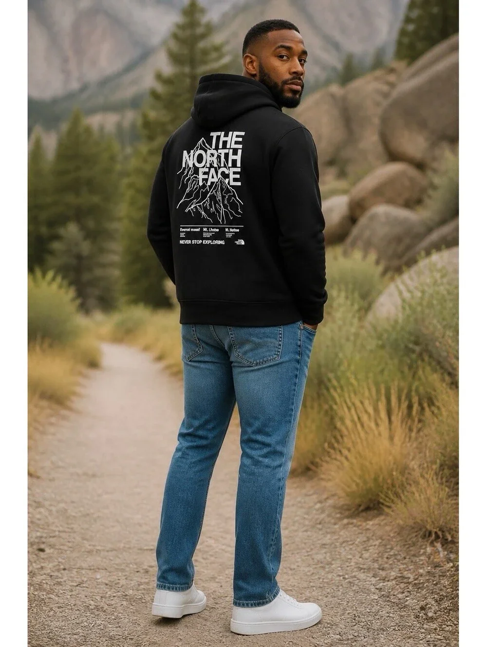 The North Face Small Men's Evo half dome Everest Pullover Hoodie NF0A8FNFJK3